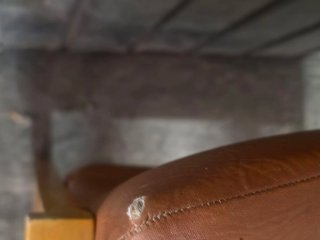 2 sillas/Butacas Vintage Madera y Piel Mid-century