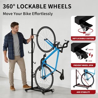 Soporte Bicicleta Vertical con Ruedas