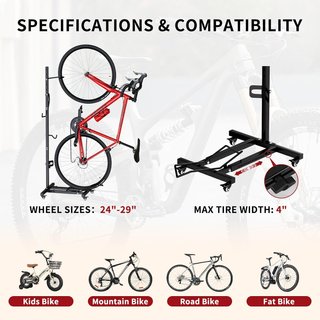 Soporte Bicicleta Vertical con Ruedas