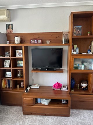 Mueble TV y Estantería Madera