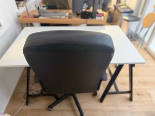 Pack Escritorio Madera Metal Negro y Silla