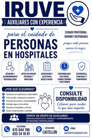 Cuidado de personas en hospitales