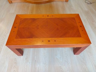 Mesa centro elevable madera maciza