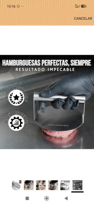 Prensa para hamburguesas PROVERVEO
