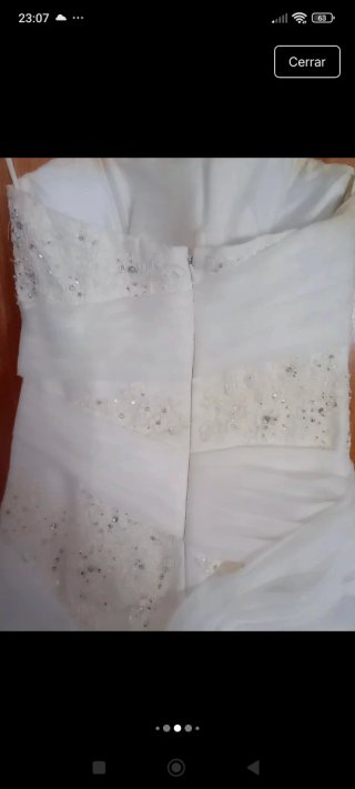 Vestido de Novia Blanco con Volantes. Talla 36/38