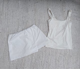 Conjunto top y falda azul
