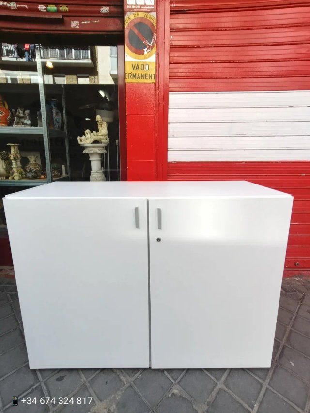 Armario bajo oficina blanco
