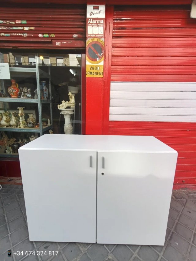 Armario bajo oficina blanco