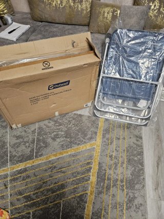 2 Sedie pieghevoli Outwell blu e argentate