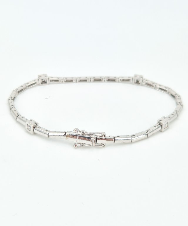048-05-00215 Pulsera Oro Blanco 18K con Diamantes