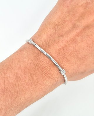 048-05-00215 Pulsera Oro Blanco 18K con Diamantes