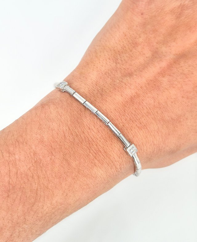 048-05-00215 Pulsera Oro Blanco 18K con Diamantes