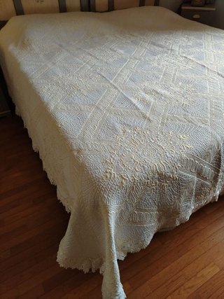 Copriletto matrimoniale vintage pizzo