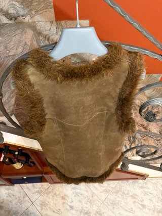 Smanicato Gilet donna pelle scamosciata vintage