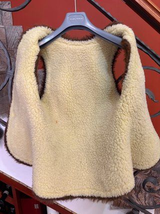 Smanicato Gilet donna pelle scamosciata vintage