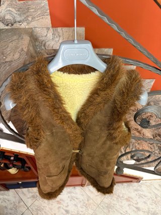 Smanicato Gilet donna pelle scamosciata vintage