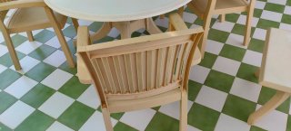 Conjunto mesa y 4 sillas exterior beige