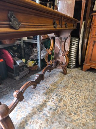Mesa escritorio madera maciza estilo español