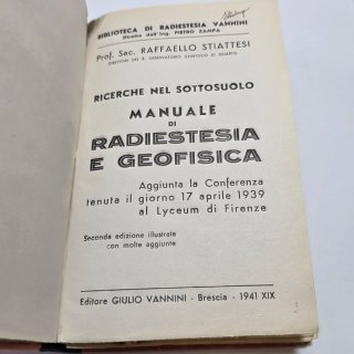 Libro vecchio Manuale di Radioestesia e Geofisica