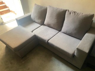 Sofá Chaiselongue Gris Tela