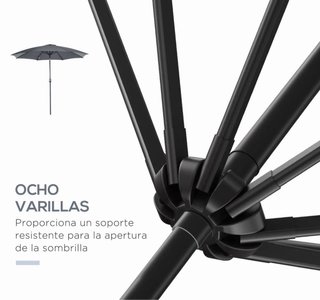 Sombrilla de Jardín con Manivela Gris
