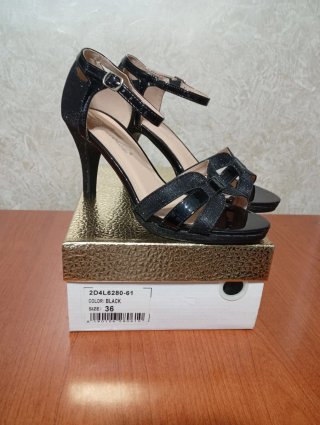 Sandali eleganti neri donna 36 nuovi