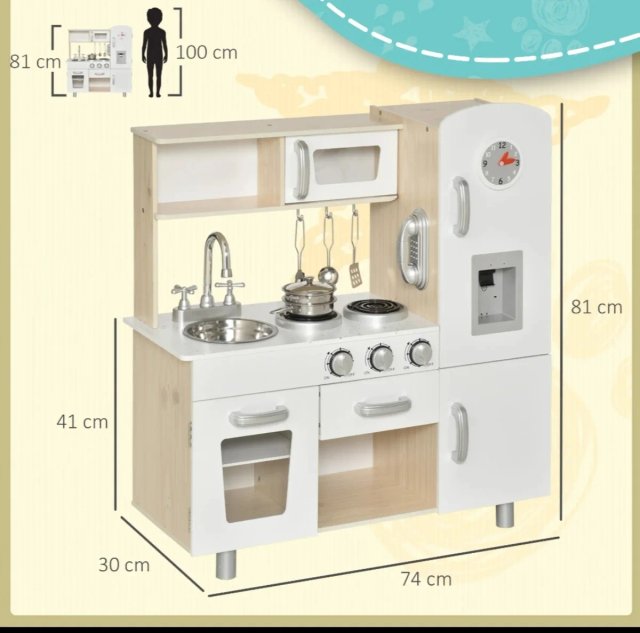 Cocinita de madera para niños con accesorios