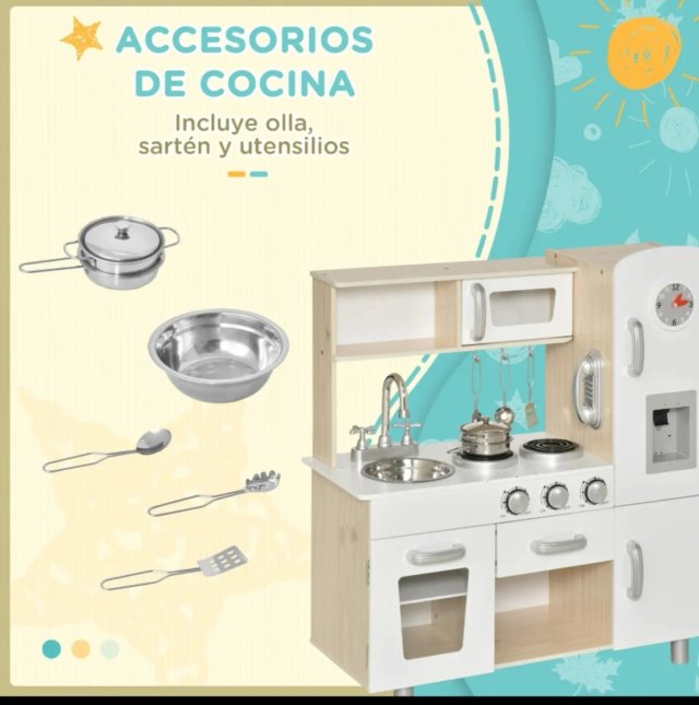Cocinita de madera para niños con accesorios