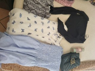 Vestito farfalle bianco e blu taglia unica
