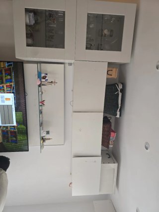 Mueble salón blanco sin televisor se vende urgente