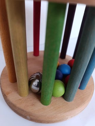 Rueda grande montessori in legno sonaglio