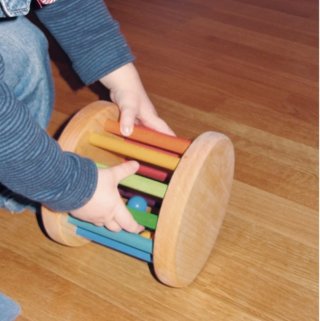 Rueda grande montessori in legno sonaglio