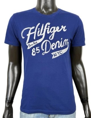 Tommy Hilfiger Denim T Shirt Uomo S Blu Logo