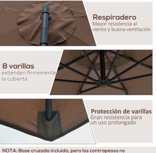 Parasol Excéntrico Inclinable con Manivela