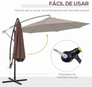 Parasol Excéntrico Inclinable con Manivela