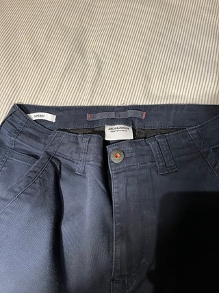 Pantalones Cargo Slim Fit Talla 32 Azul