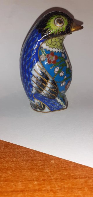 Statuetta uccello cloisonné