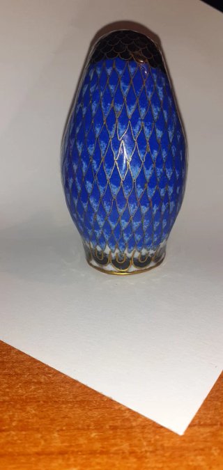Statuetta uccello cloisonné