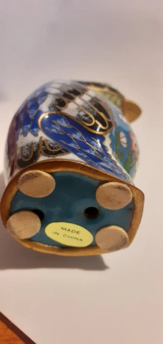 Statuetta uccello cloisonné
