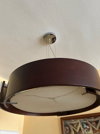 Lámpara de salón elegante madera y metal