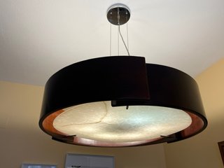 Lámpara de salón elegante madera y metal