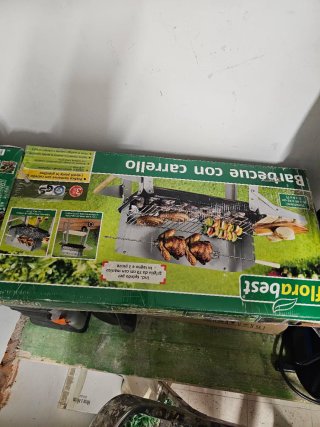Set Barbacoa Acero Inox y Madera Nuevo