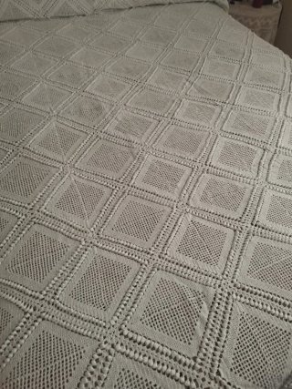 Colcha ganchillo blanca 2,40 x 2,40
