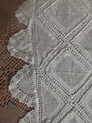 Colcha ganchillo blanca 2,40 x 2,40
