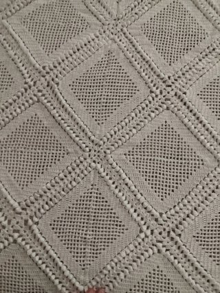 Colcha ganchillo blanca 2,40 x 2,40