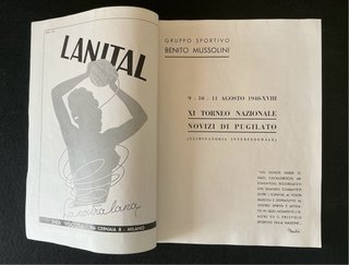 Opuscolo Torneo Pugilato 1940 GIL Milano