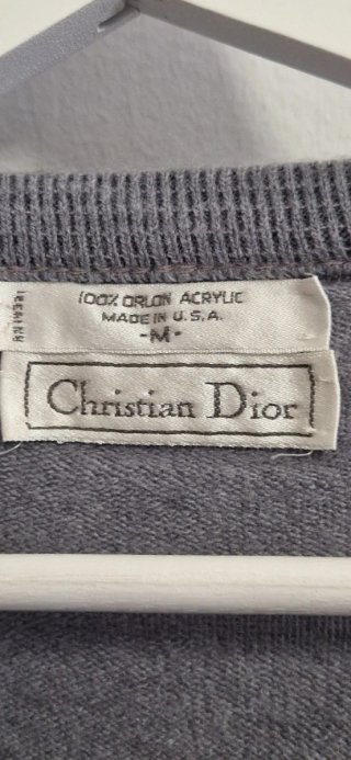 Jersey Christian Dior Gris Cuello Pico Talla M