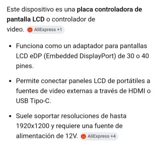 Placa LCD con cable plano