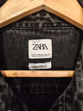 Chaqueta tejana Zara negra Talla XXL