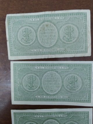Cartamoneta 1 Lira Italia 1944